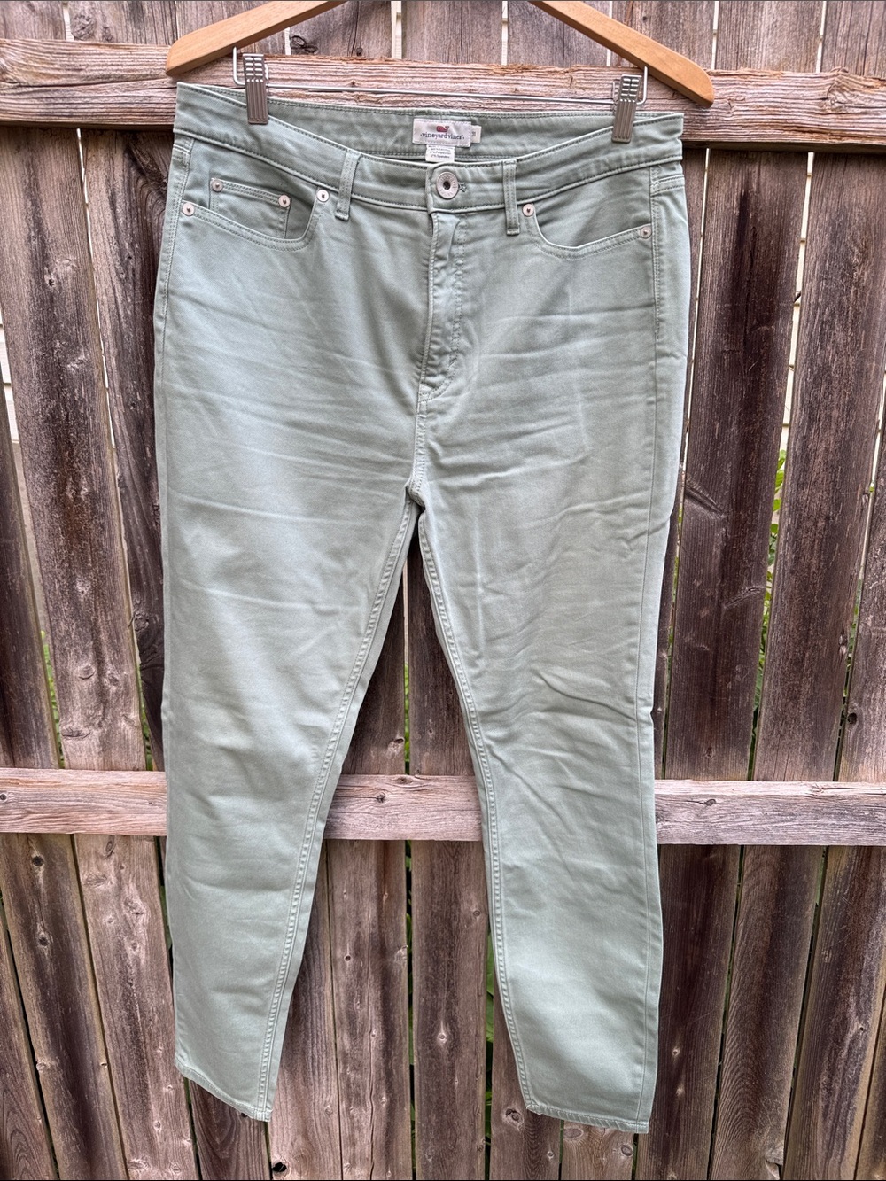 Vineyard Vines High Rise Skinny Jeans Women’s, Sage Green Stretch